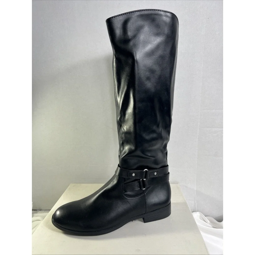 Style & Co KINDELL Women's Black Riding Boots Size 5.5 M Zipper Knee High New